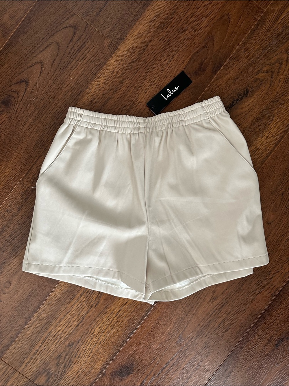 Lulu's Cream High-Waist Elastic-Waist Women’s Shorts
